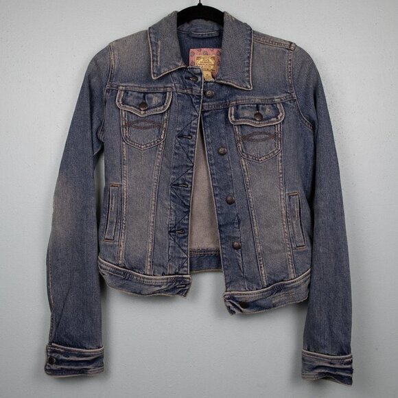 Abercrombie & Fitch distressed jean jacket-M - Picture 1 of 4